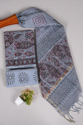 Hand Block Printed Cotton Suit With Chnaderi Dupatta Suit Sets